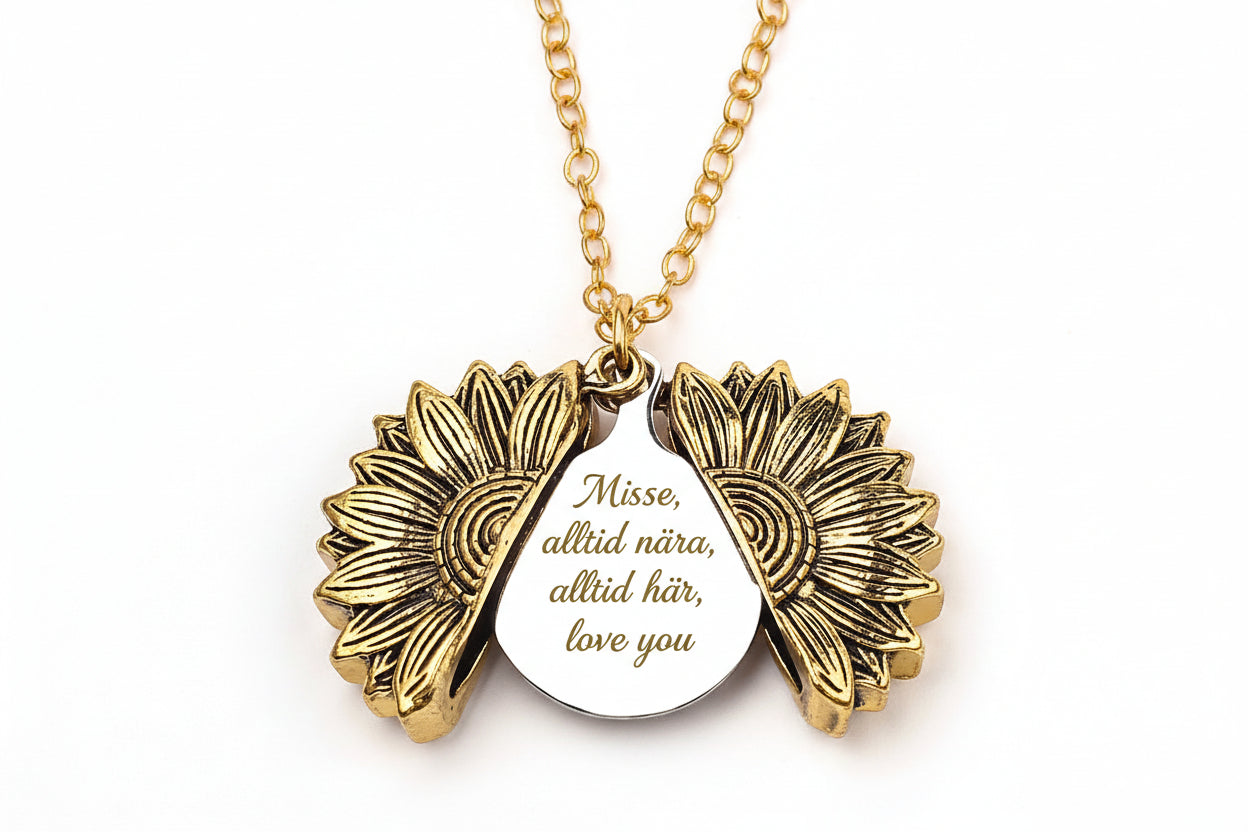 Halsband - Solros med Personlig Gravering